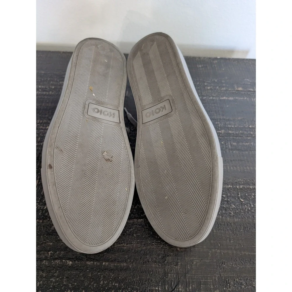 KOIO Capri Leather Sneakers Italian Suede Shoe Light Grey Men Sz EU 42 US 9